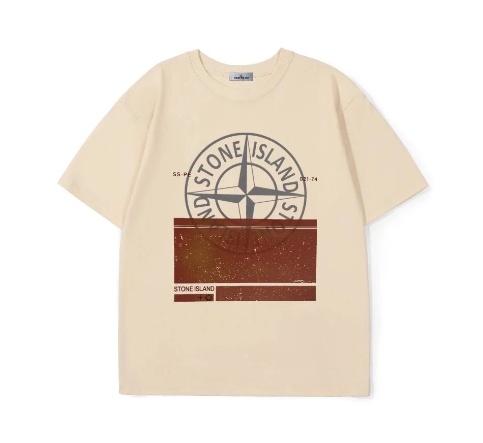 Stone Island Outline Compass Print T-Shirt Dark Grey