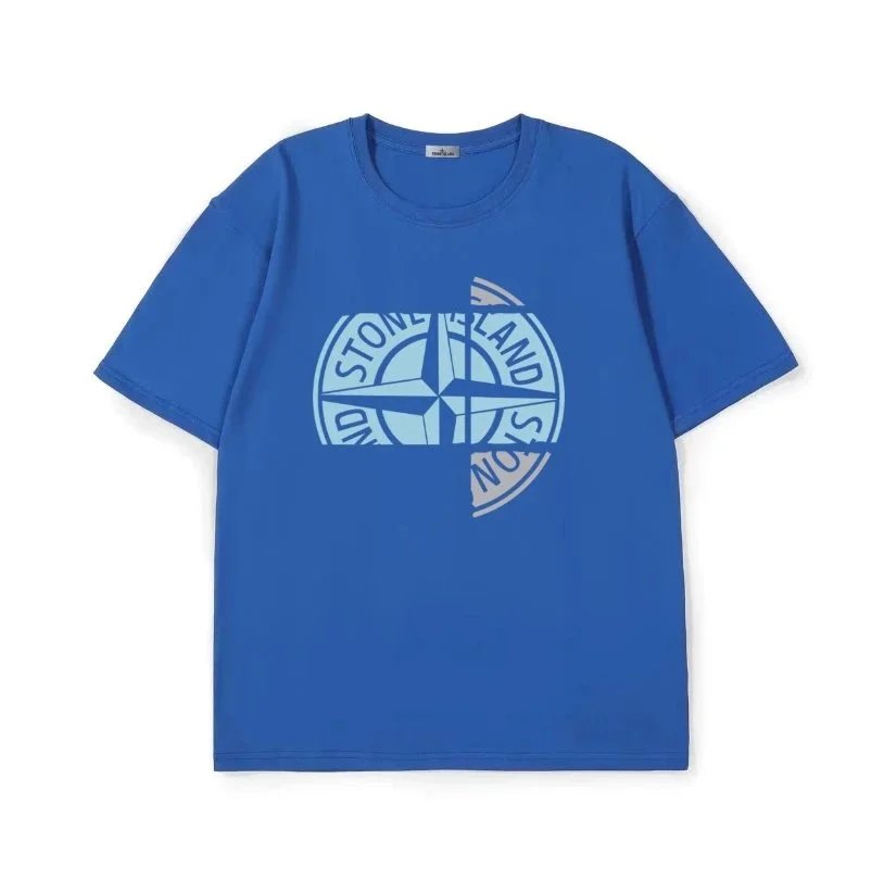 Stone Island Outline Compass Print T-Shirt Dark Grey