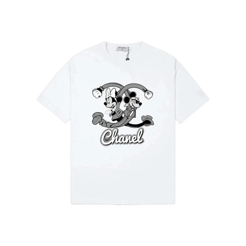 Chanel Mickey & Minnie CC Logo T-Shirt