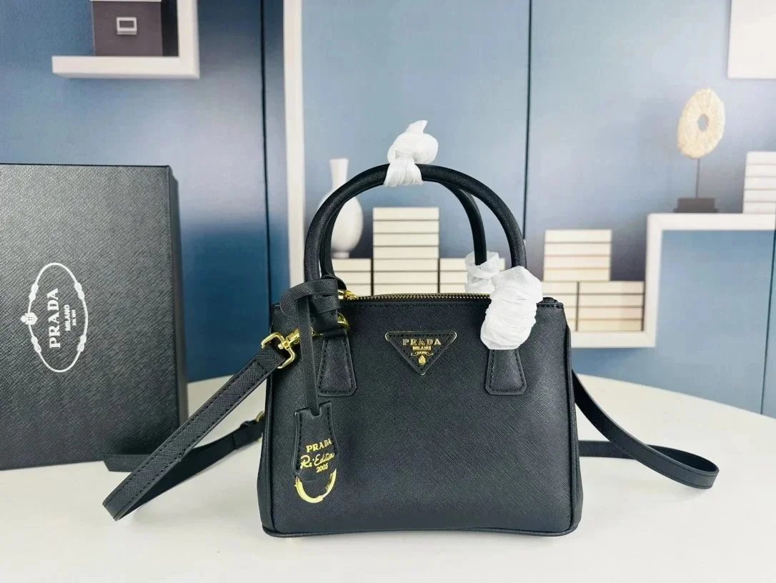 Prada Galleria Mini Saffiano Leather Bag Black
