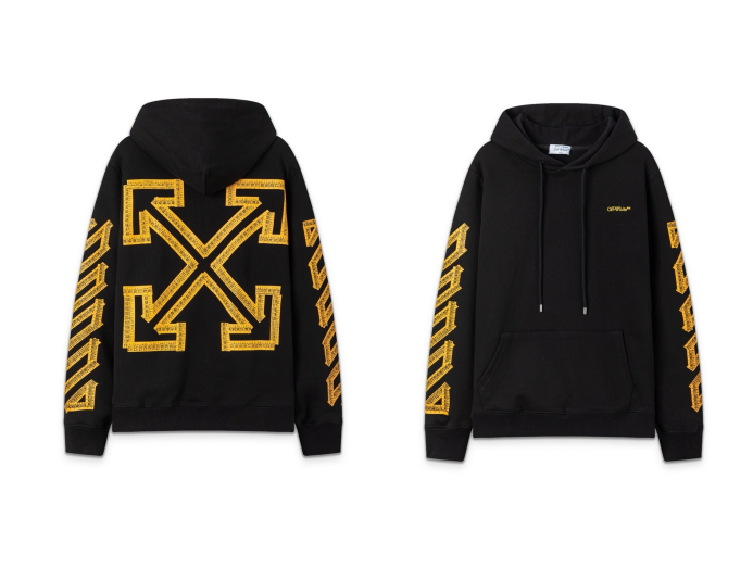 Off-White Tape Arrow Skate Hoodie Black Citrus