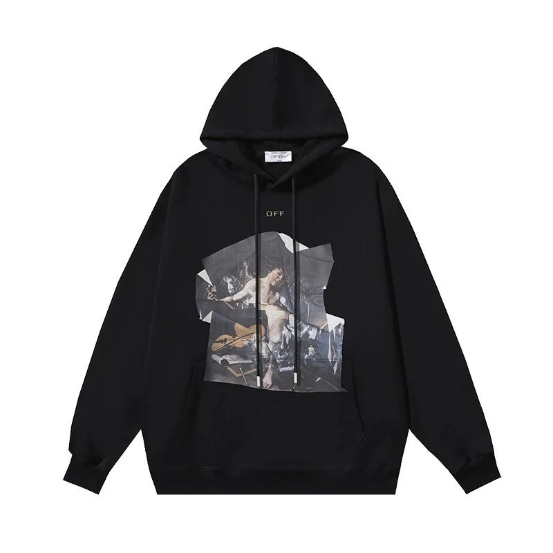 Off-White Tape Arrow Skate Hoodie Black Citrus
