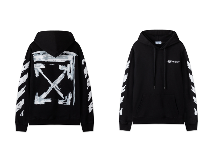 Off-White Tape Arrow Skate Hoodie Black Citrus