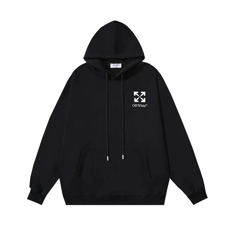 Off-White Tape Arrow Skate Hoodie Black Citrus
