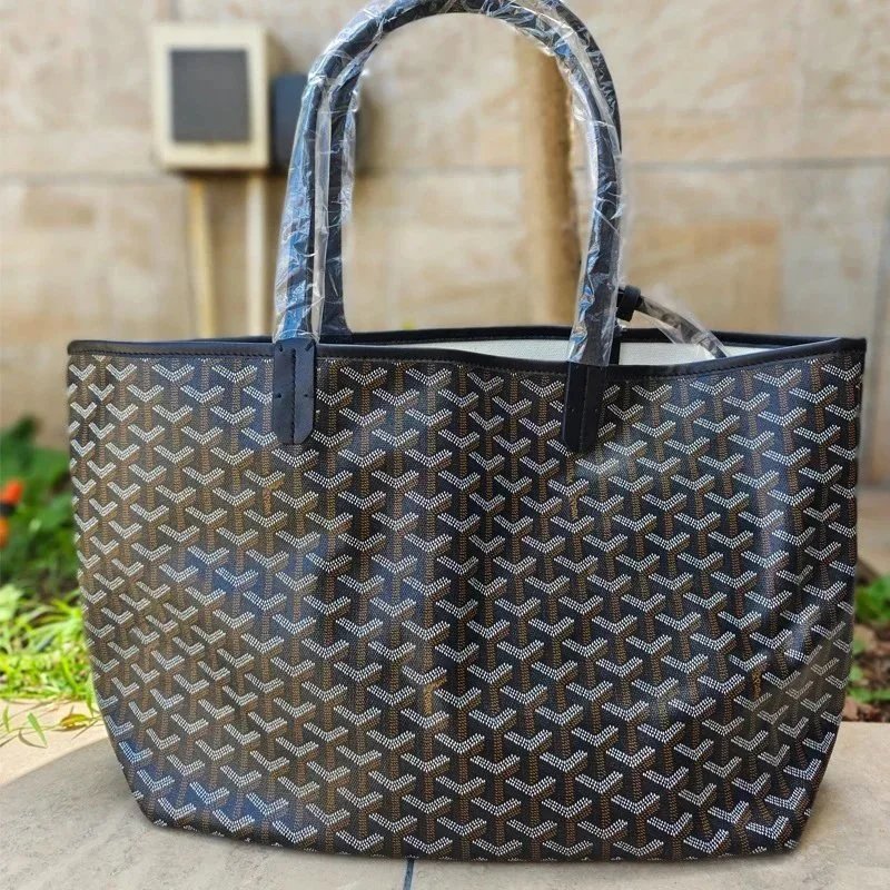 Goyard Saint Louis PM Tote Bag Grey Goyardine Canvas