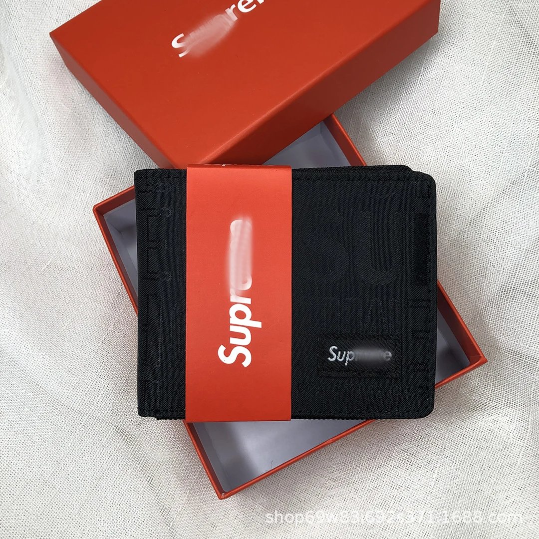 Supreme Jacquard Logo Wallet Black