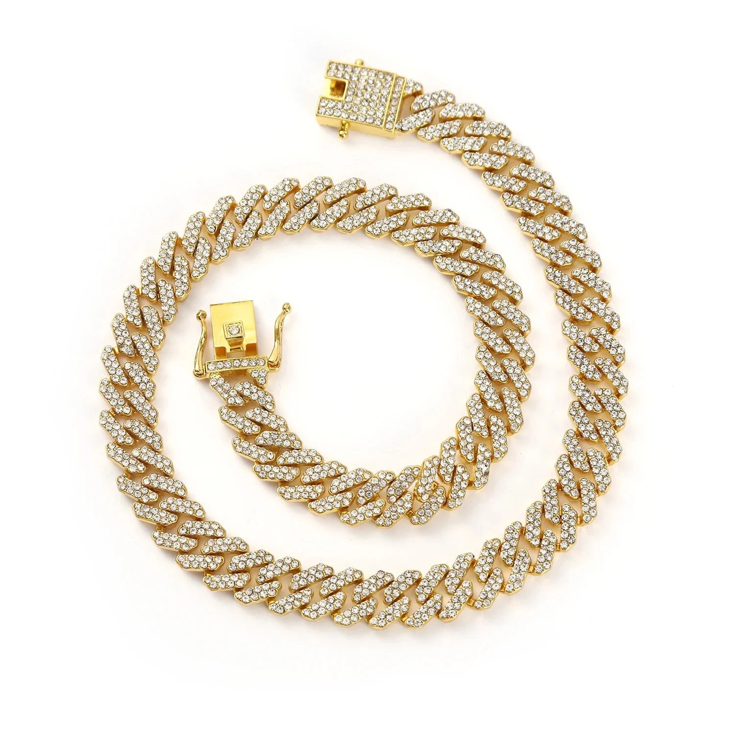 Generic Iced Out Miami Cuban Link Chain 12mm Gold