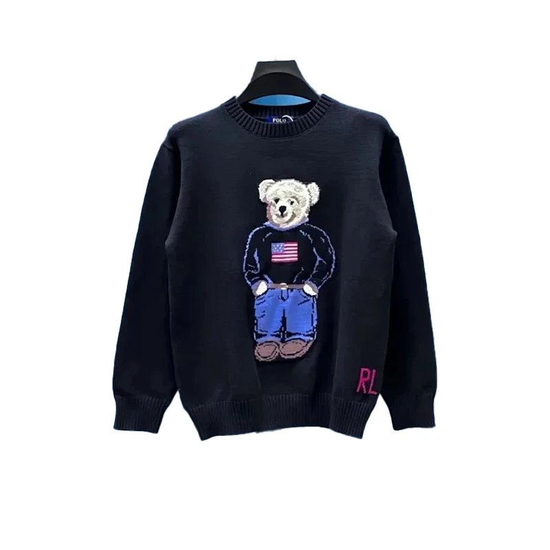 Polo Ralph Lauren Women's Polo Bear Flag Linen-Cotton Sweater