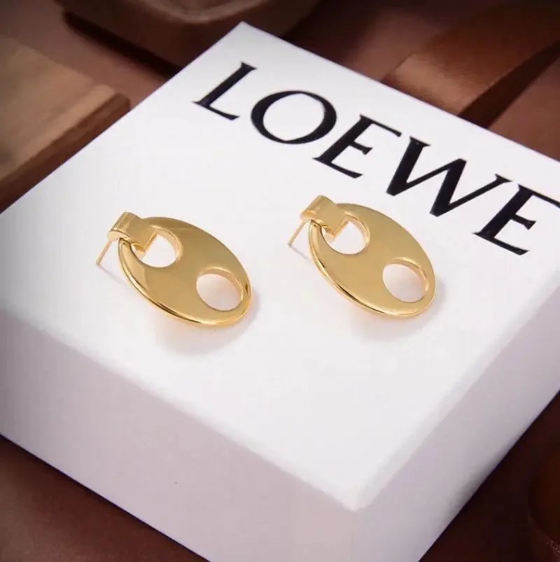Loewe Anagram Hoop Earrings Silver