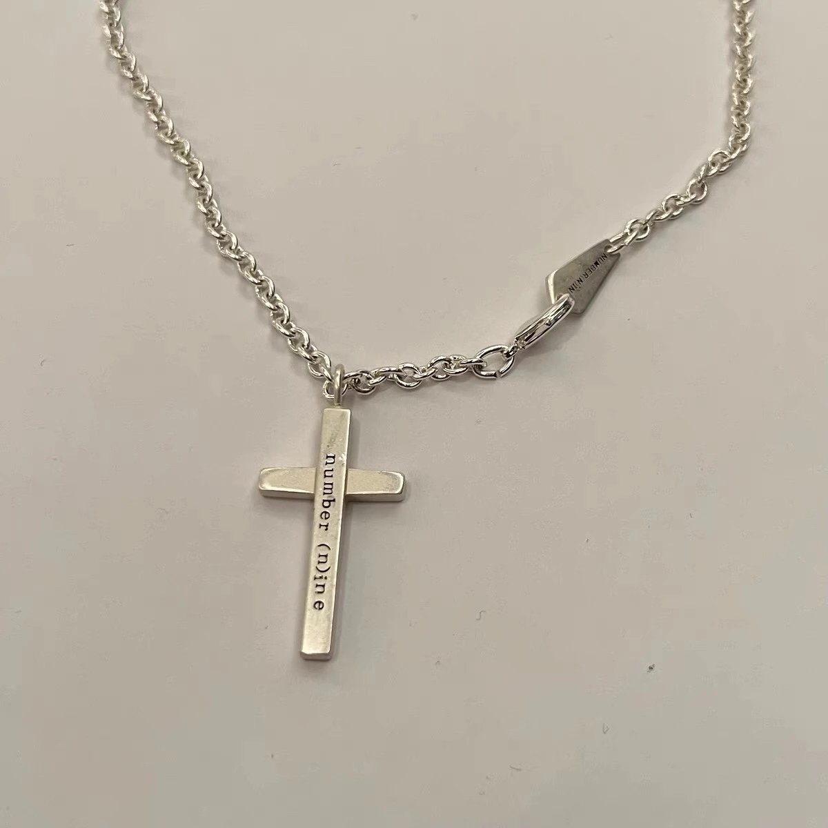 Number (N)ine Silver Cross Pendant Necklace