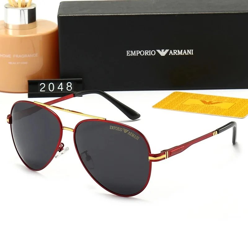 Emporio Armani Aviator Sunglasses Black Gold