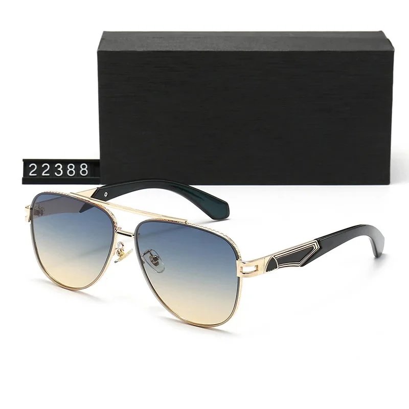 Maybach Eyewear 22388 Aviator Sunglasses Gold Black Blue Gradient