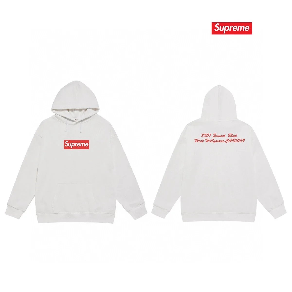 Supreme West Hollywood Box Logo Hoodie White