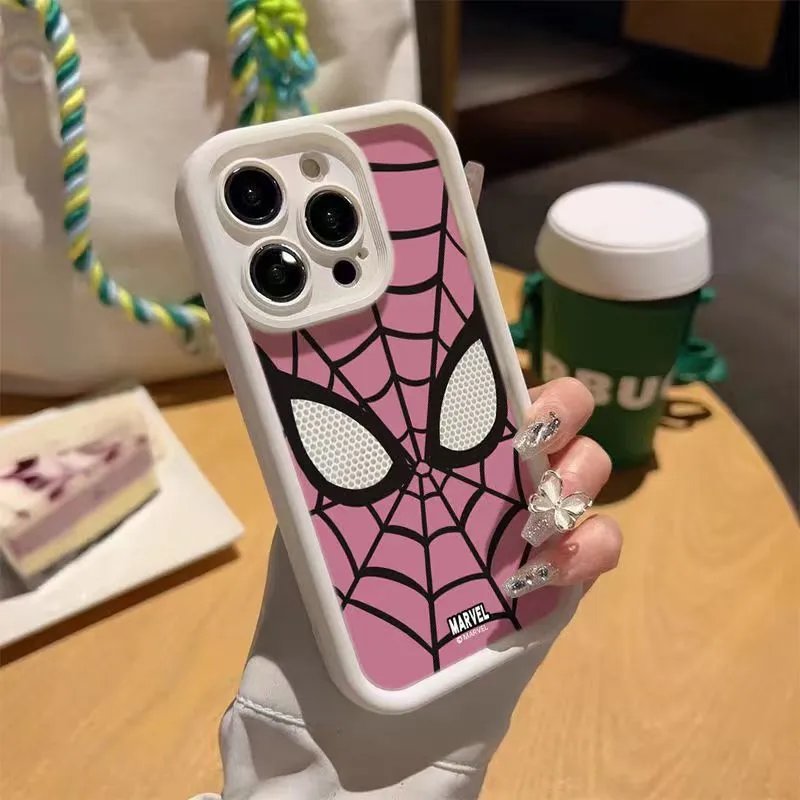 Marvel Spider-Man Mask Eyes Phone Case Pink