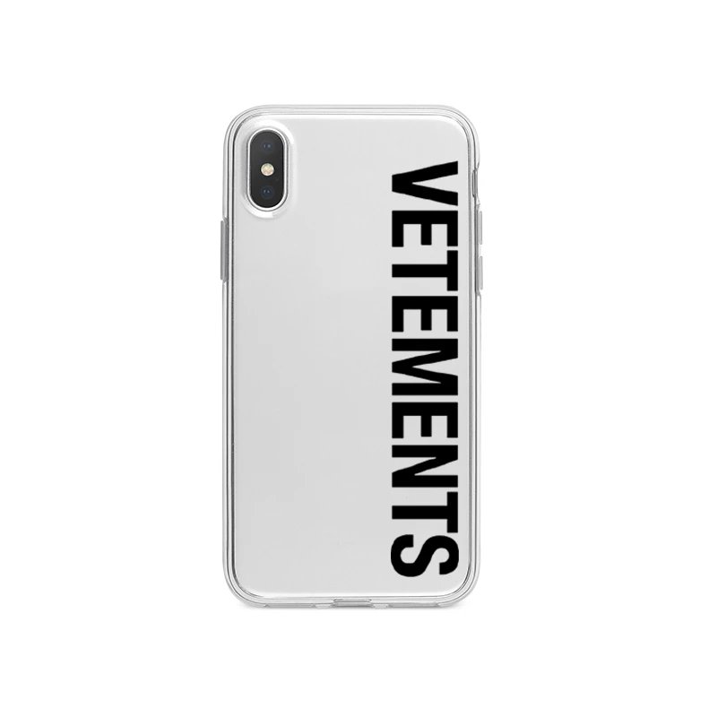 VETEMENTS Vertical Logo iPhone Case Clear