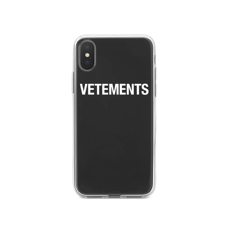 VETEMENTS Vertical Logo iPhone Case Clear