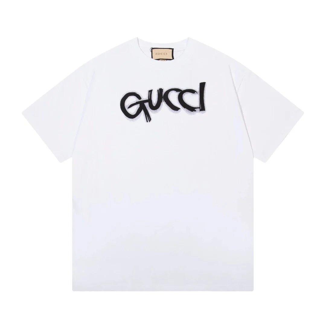 Gucci Graffiti Logo Print T-shirt White