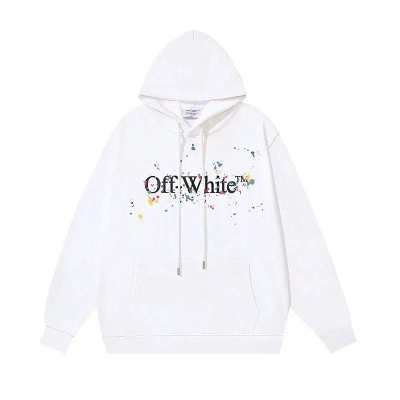 Off-White Paint Splat Logo Hoodie White