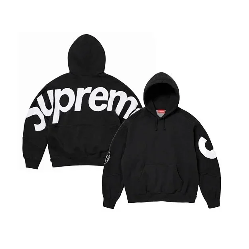Supreme Big Logo Jacquard Hooded Sweatshirt Black