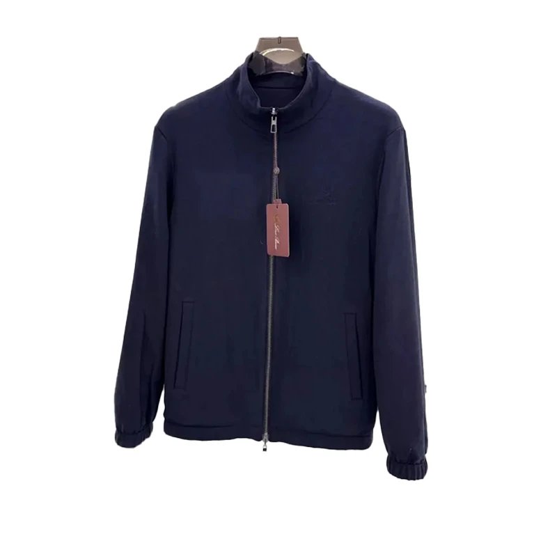 Loro Piana Windmate Bomber Jacket Navy Blue
