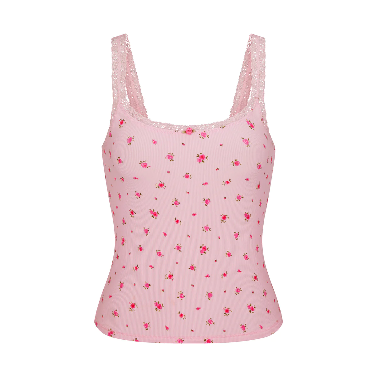 Brandy Melville Lara Floral Lace Trim Tank Top