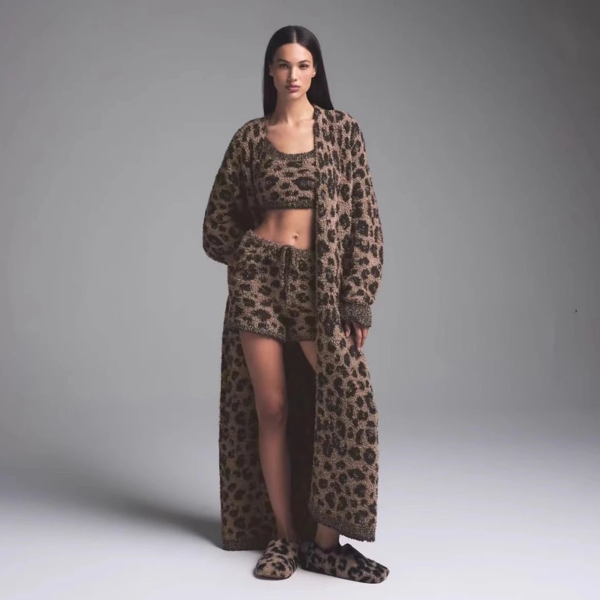 SKIMS Cozy Knit Short Leopard Print