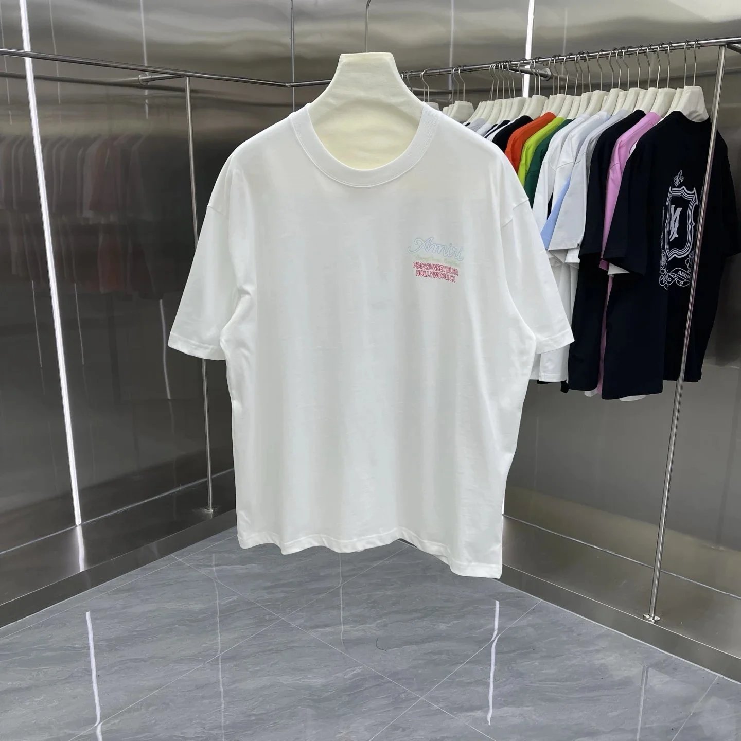 Amiri Mesh Arch Logo T-shirt White