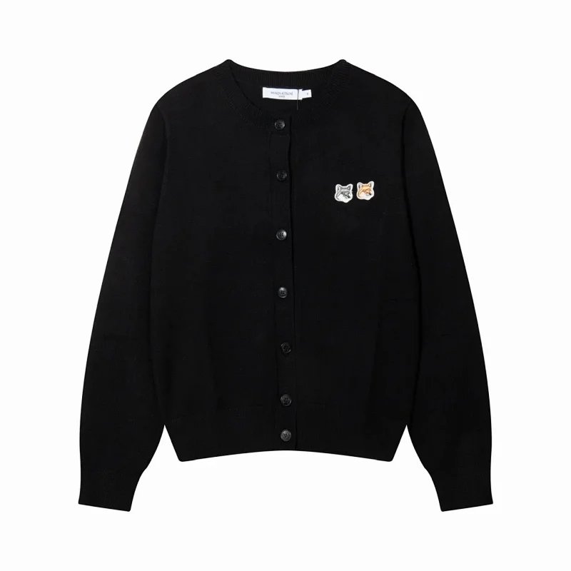 Maison Kitsuné Women's Double Fox Head Patch R-Neck Cardigan