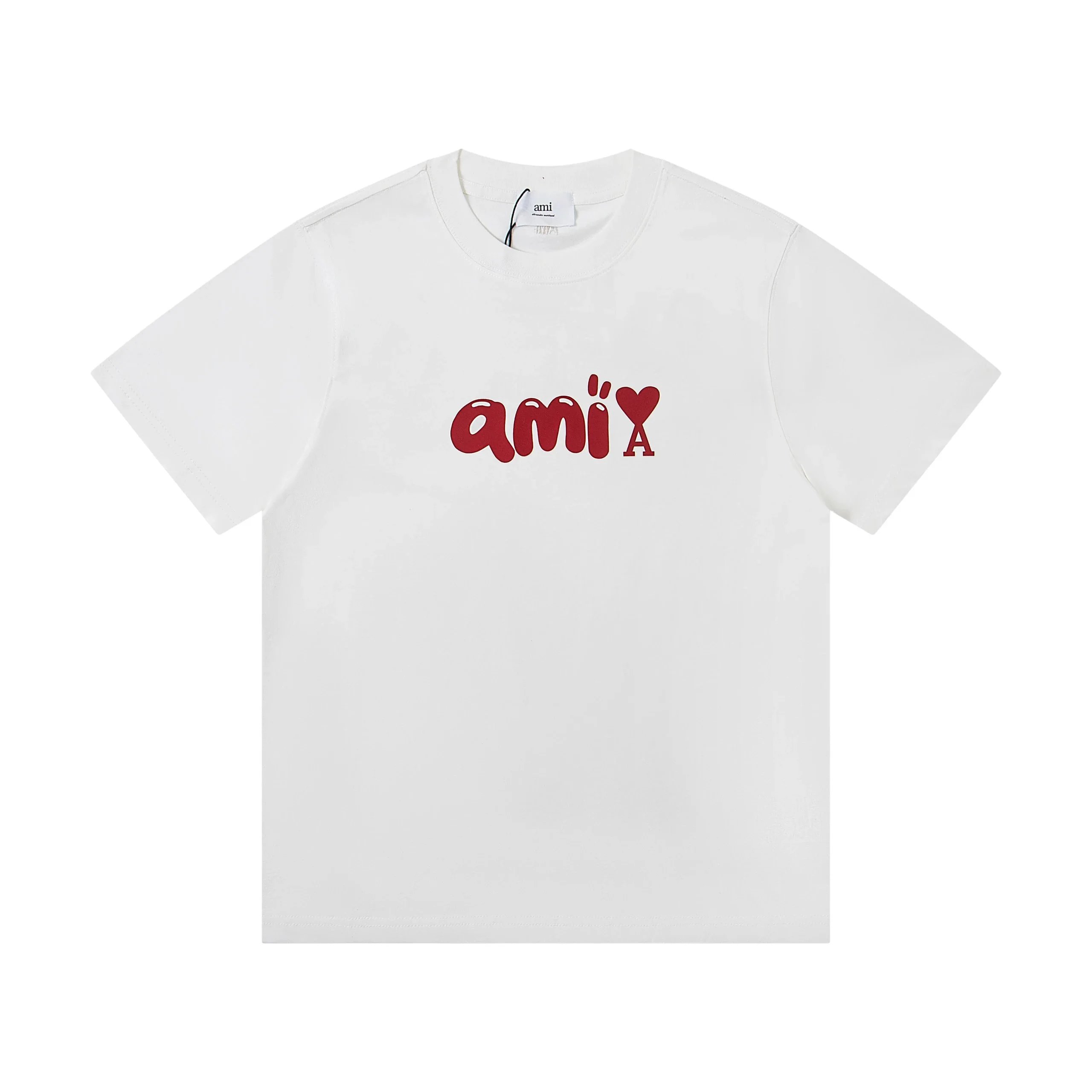 AMI Paris Ami de Coeur Tennis Ball T-Shirt White