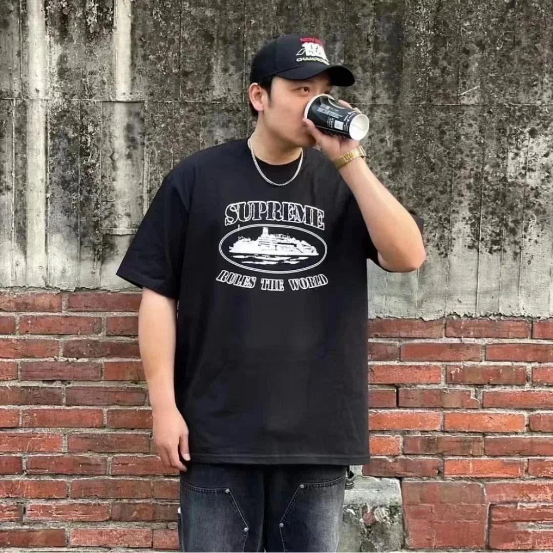 Supreme x Corteiz Rules The World Tee Black