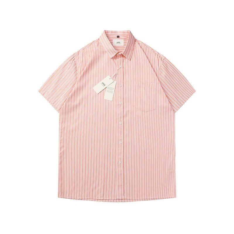 AMI Alexandre Mattiussi Short-Sleeve Striped Shirt