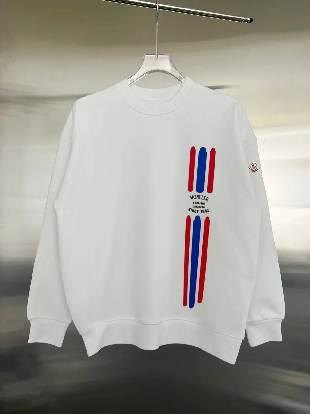 Moncler Archivio Creativo Tricolor Stripe Sweatshirt