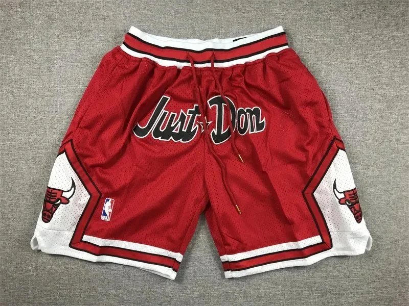 Just Don x Mitchell & Ness NBA Chicago Bulls Basketball Shorts Red