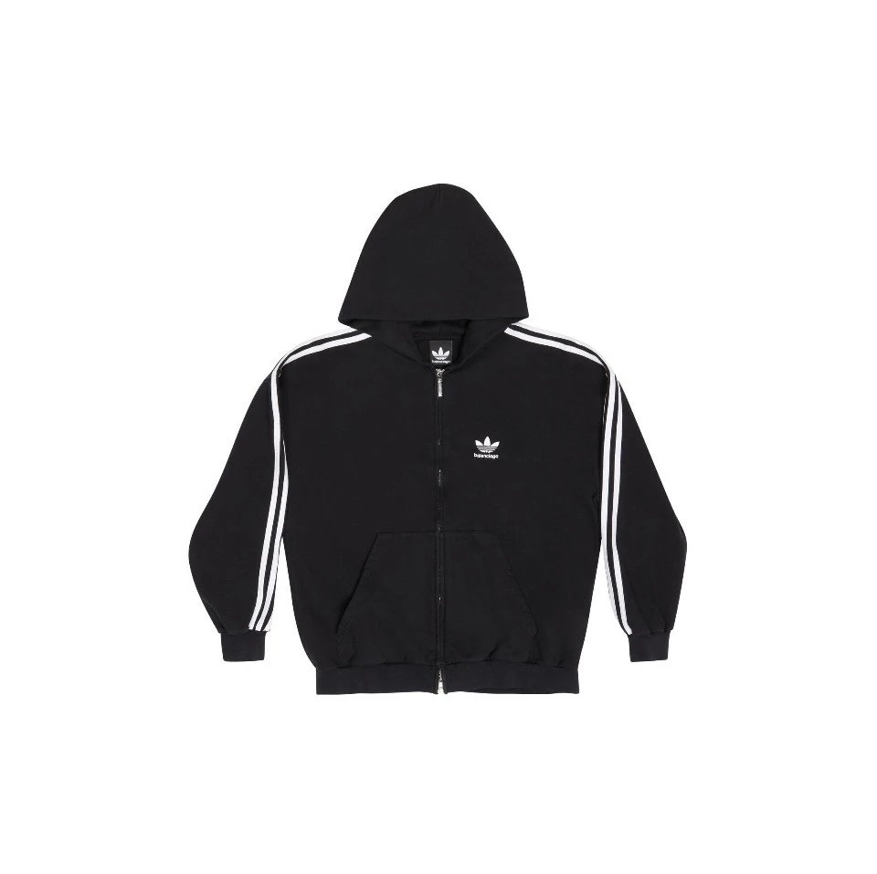 Balenciaga x adidas Zip-Up Hoodie 'Black'