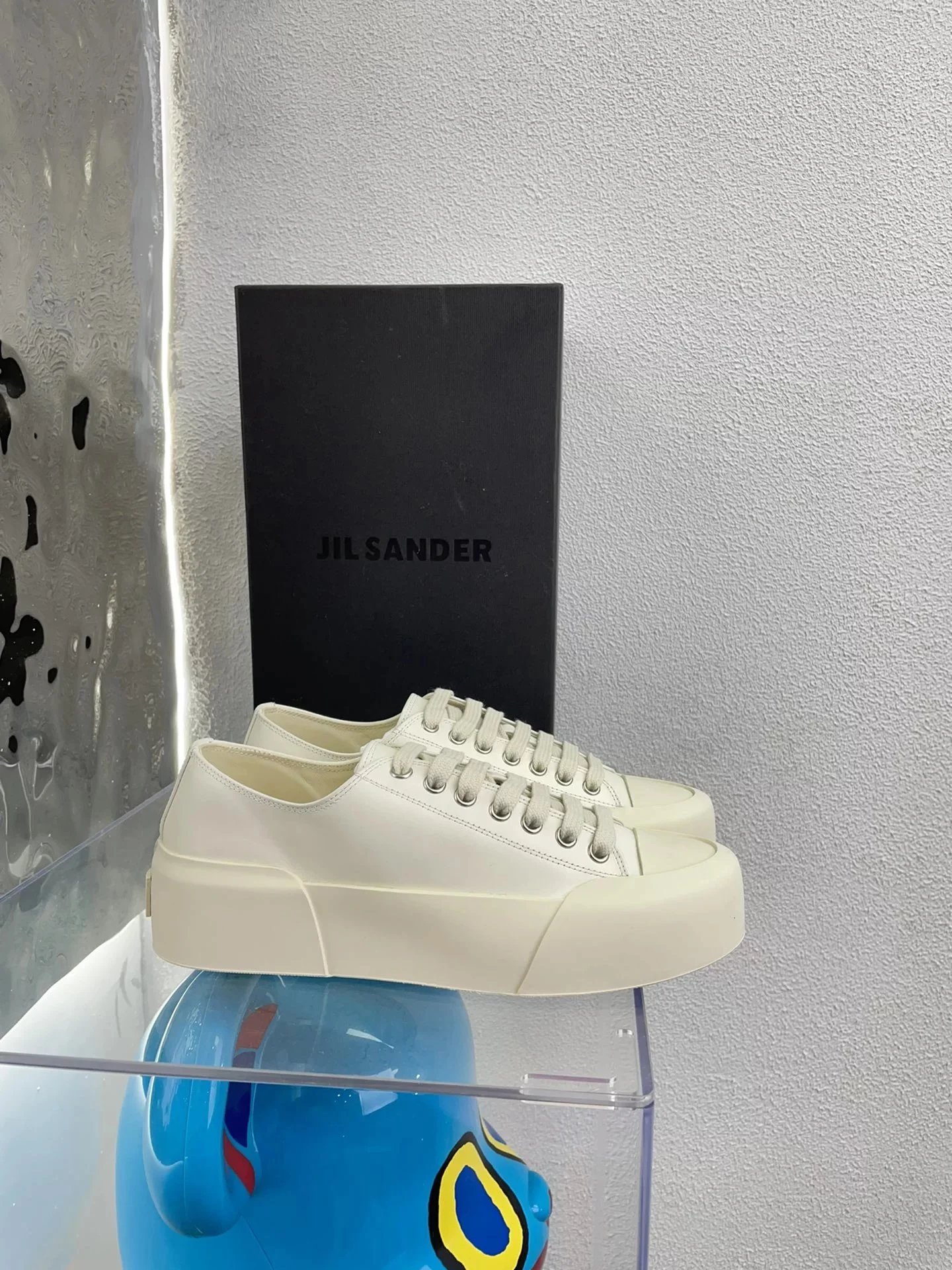 Jil Sander Vulcanized Platform Low-Top Leather Sneakers