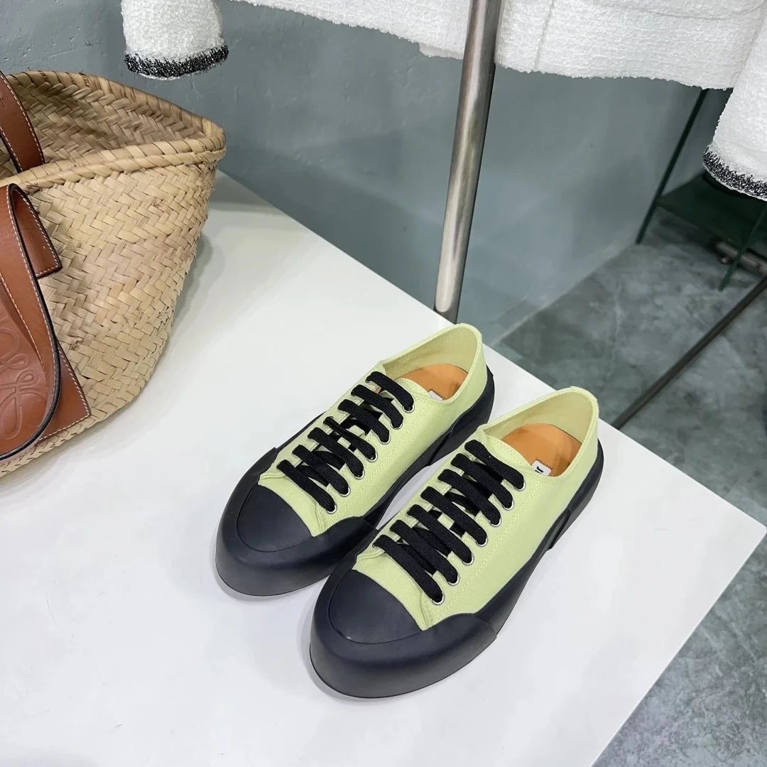 Jil Sander Vulcanized Platform Low-Top Leather Sneakers