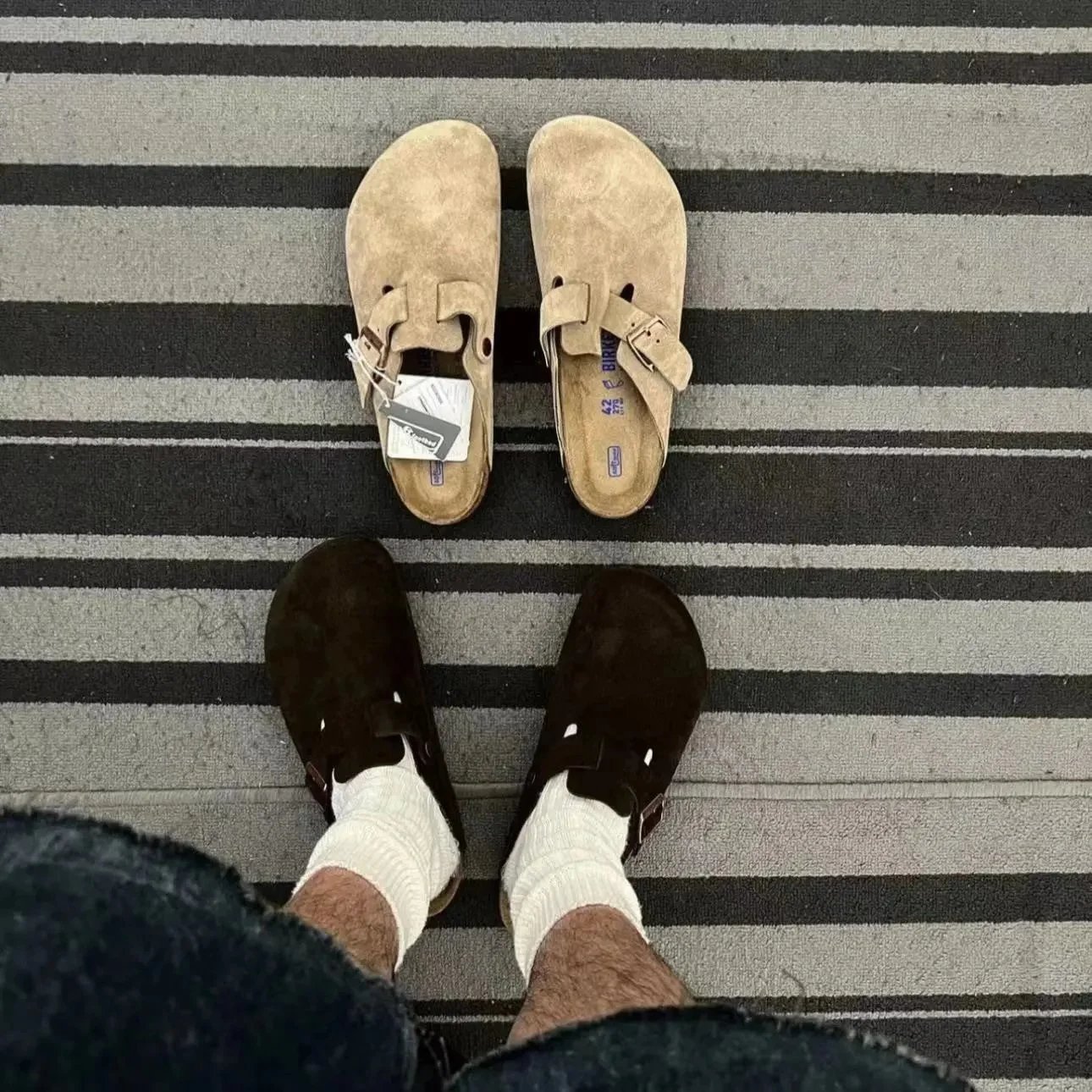 Birkenstock Boston Soft Footbed Suede Leather Clogs