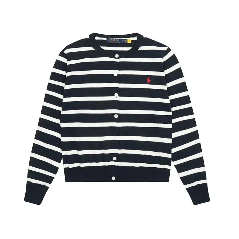 Polo Ralph Lauren Women's Striped Cotton Crewneck Cardigan
