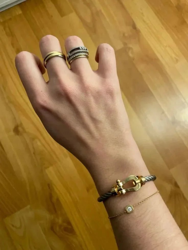 FRED Force 10 Bracelet Yellow Gold and Steel Cable