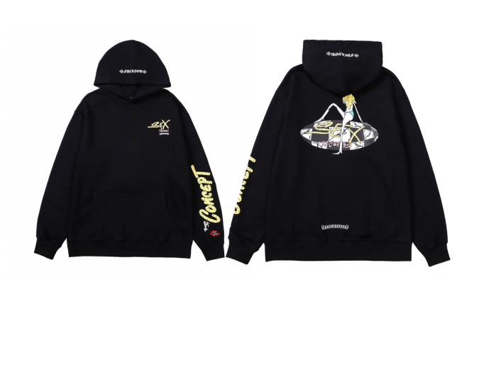 Chrome Hearts Multi Color Cross Cemetery Hoodie Black