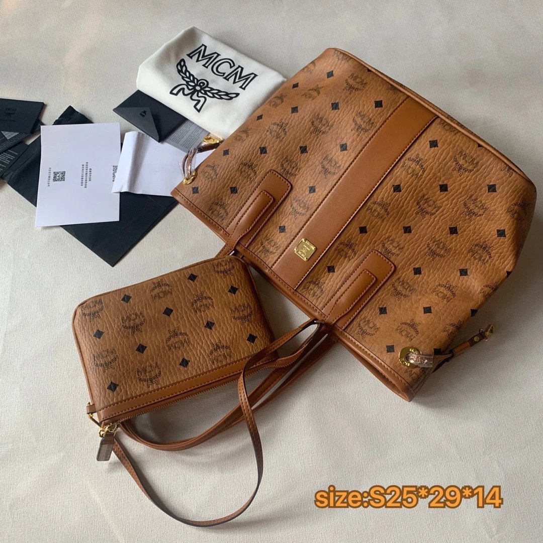 MCM Liz Reversible Shopper in Visetos Cognac