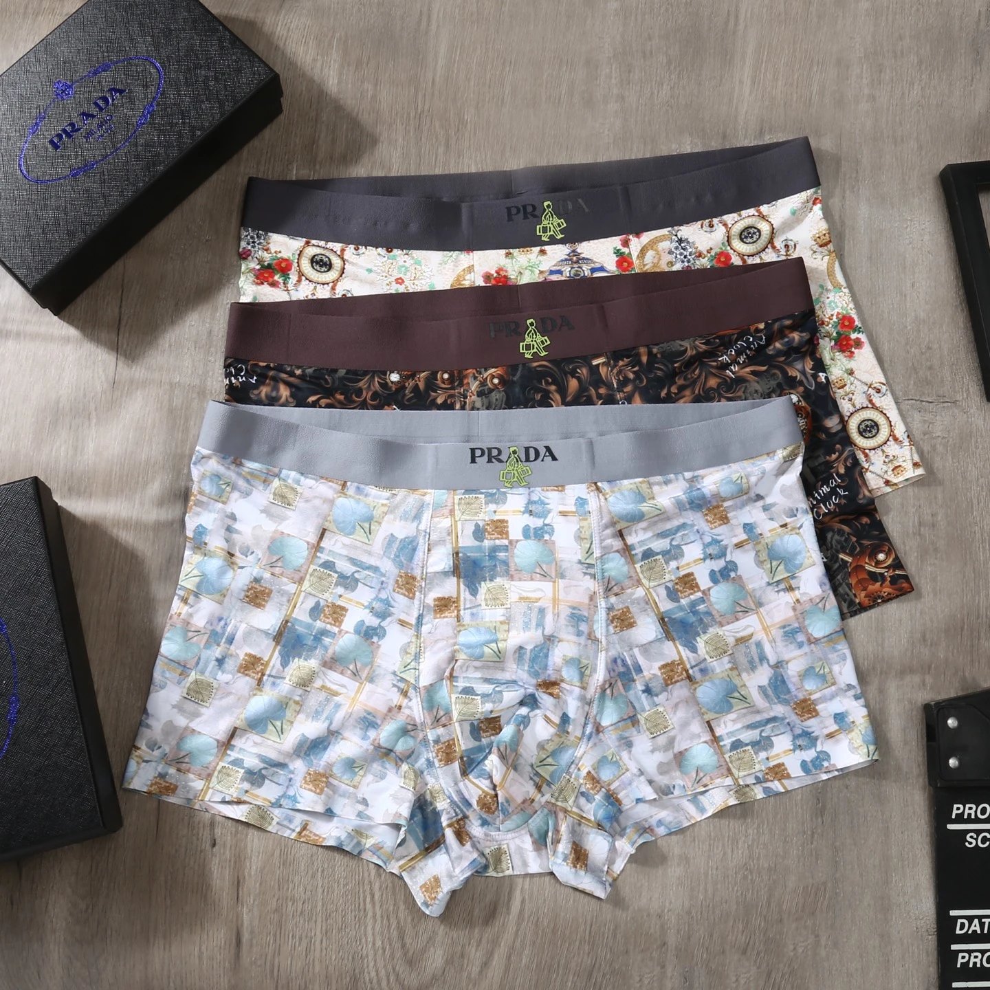 Prada Printed Ice Silk Boxer Briefs