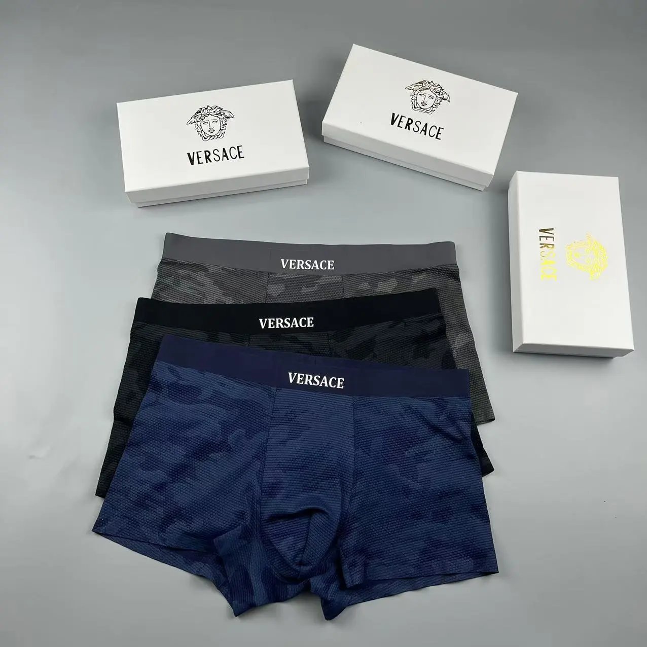 Versace Camouflage Jacquard Boxer Trunks
