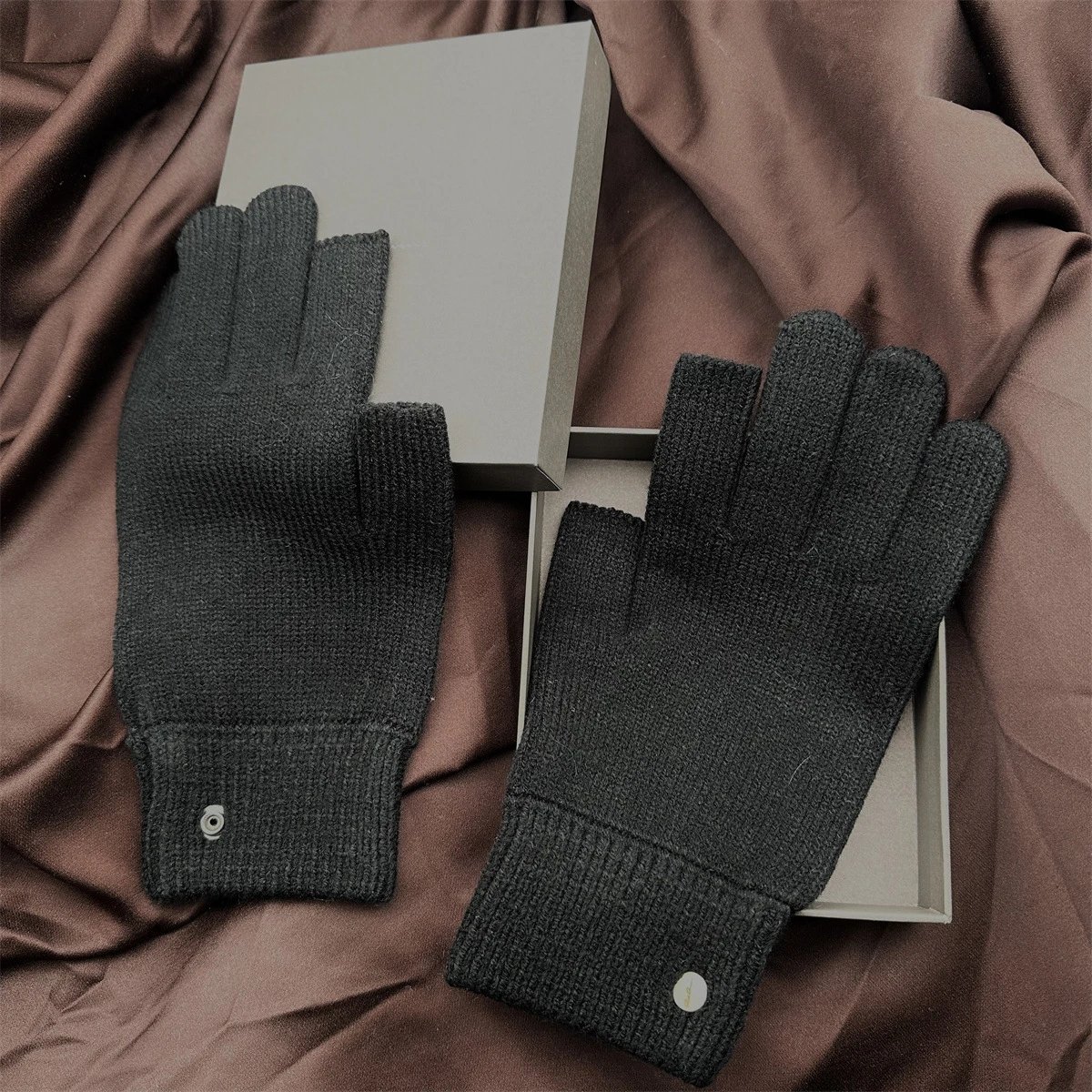 Rick Owens Cashmere Knit Gloves Black