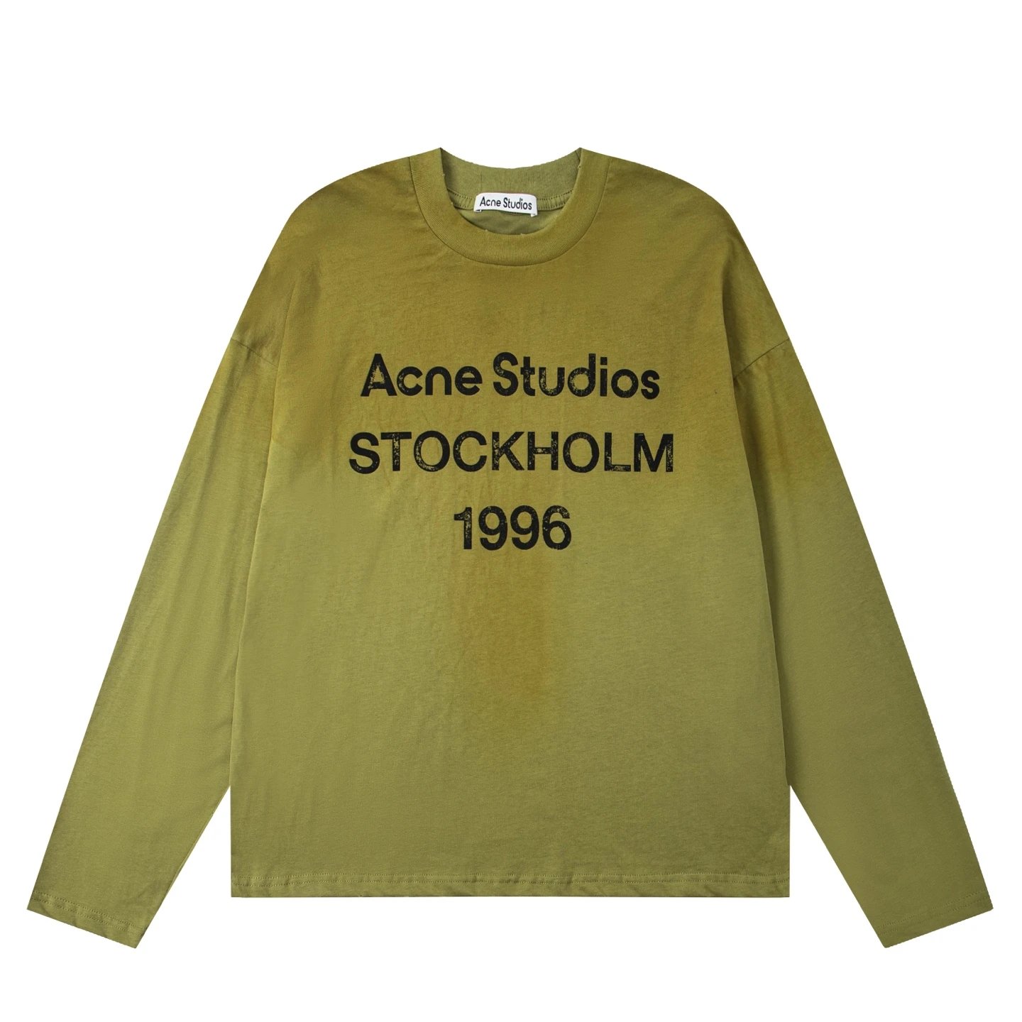 Acne Studios Sprayed 1996 Logo Long Sleeve T-Shirt Dusty White
