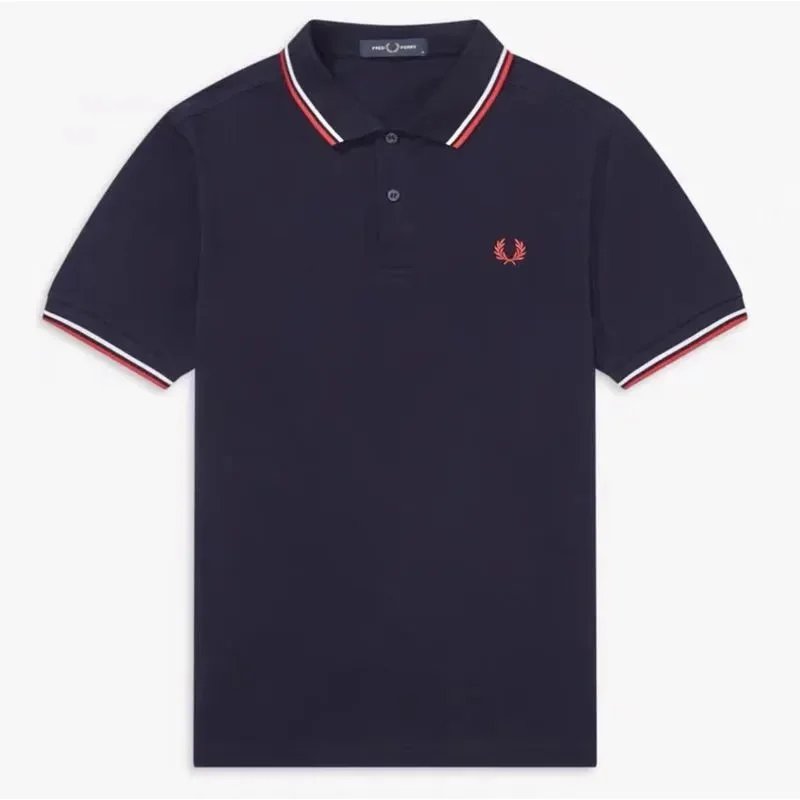Fred Perry M3600 The Twin Tipped Polo Shirt Navy/White