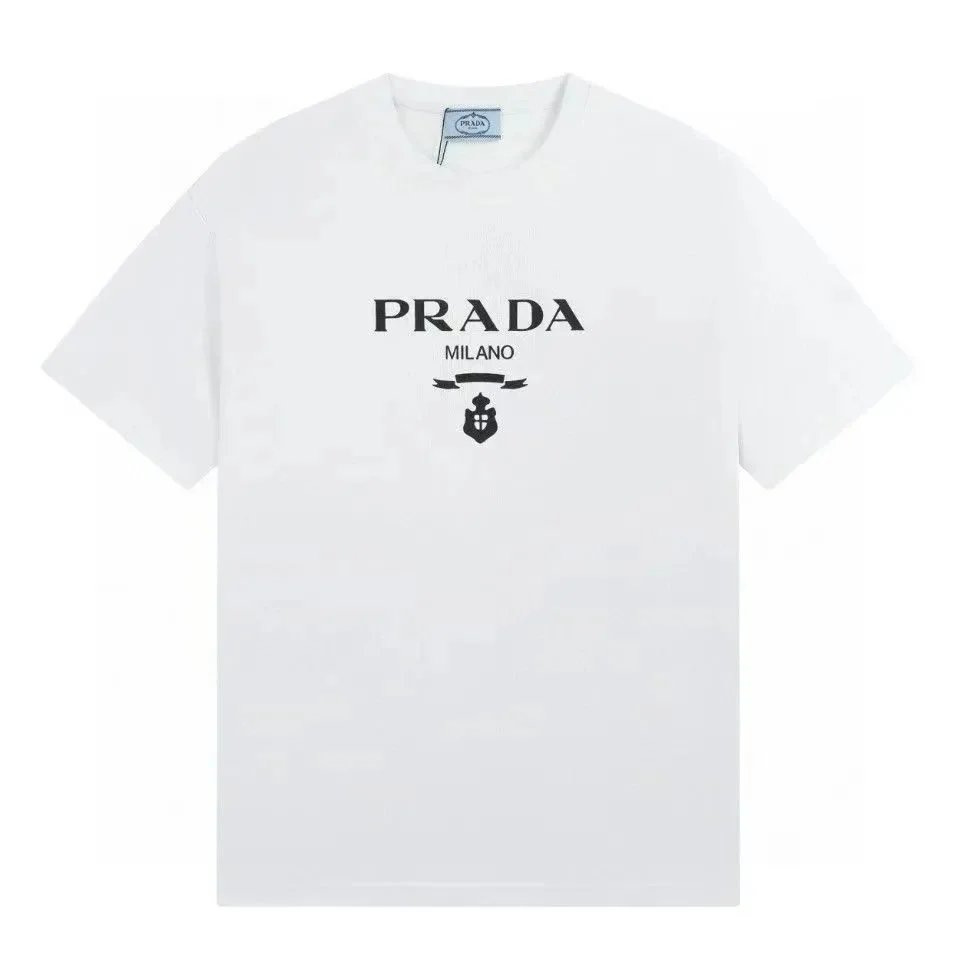 Prada Milano Logo Intarsia Short-Sleeved Knit T-Shirt Black