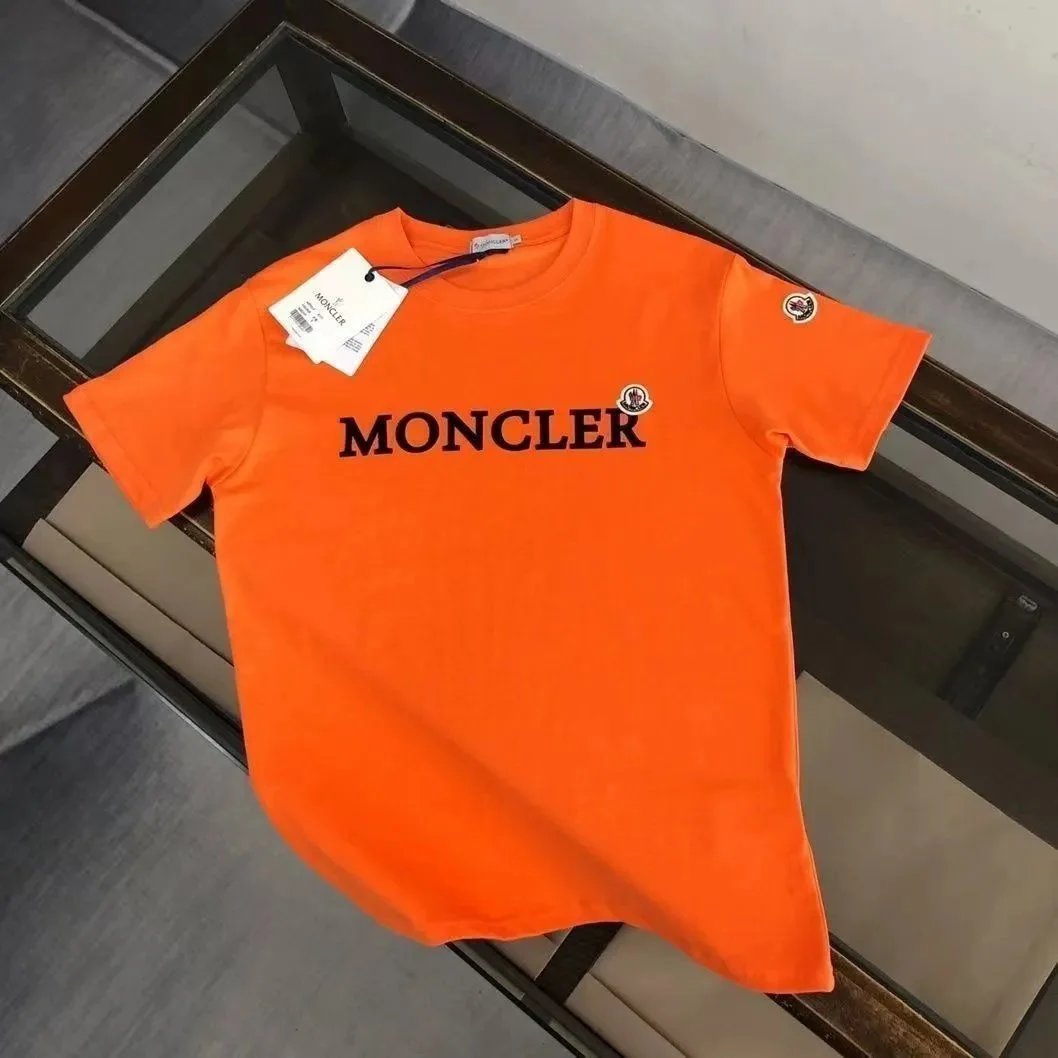 Moncler Text Logo T-Shirt Orange