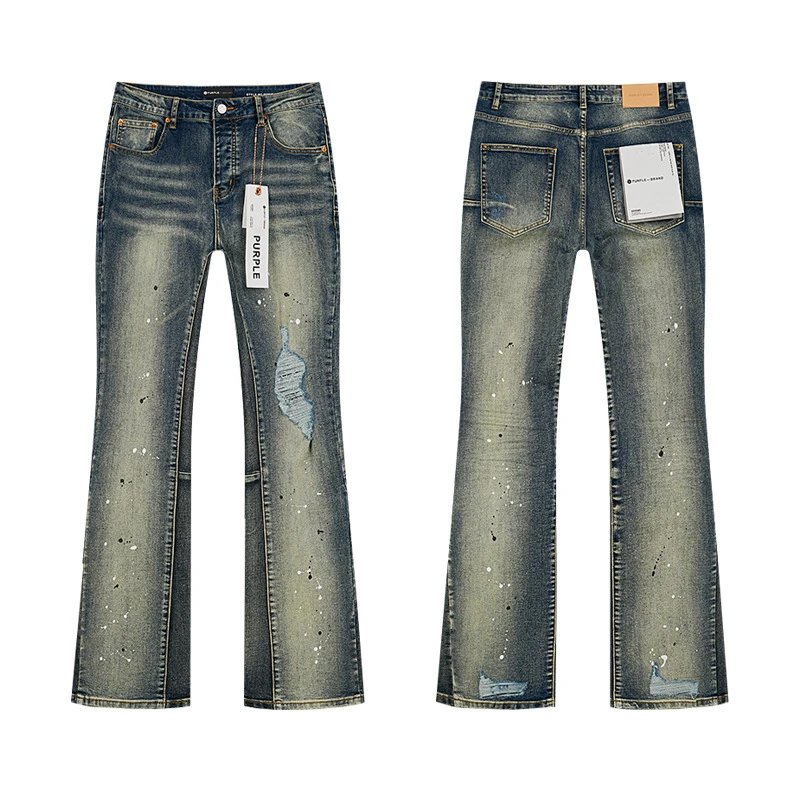Purple Brand Double Panels Flare Destroy Jeans