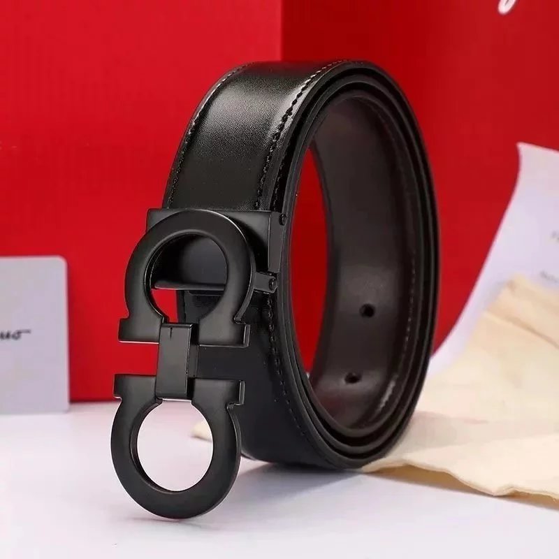 Ferragamo Reversible and Adjustable Gancini Belt Black
